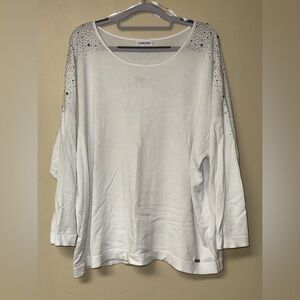 Calvin Klein White Studded Sweatshirt